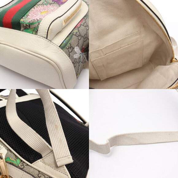 Gucci Ophidia GG Supreme Sherry Backpack Beige White Multicolor - Picture 10 of 10
